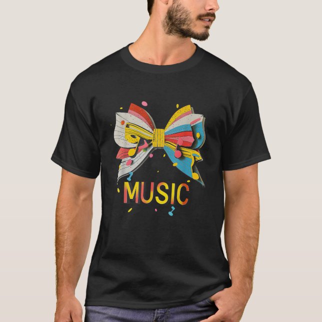 Camiseta Music Coquette Cute Music Notes Treble Clef (Frente)