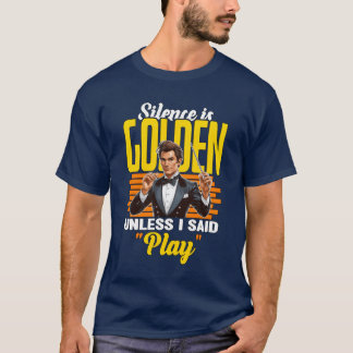 Camiseta Music Diretor Silence É Produtor de Música Ouro pa