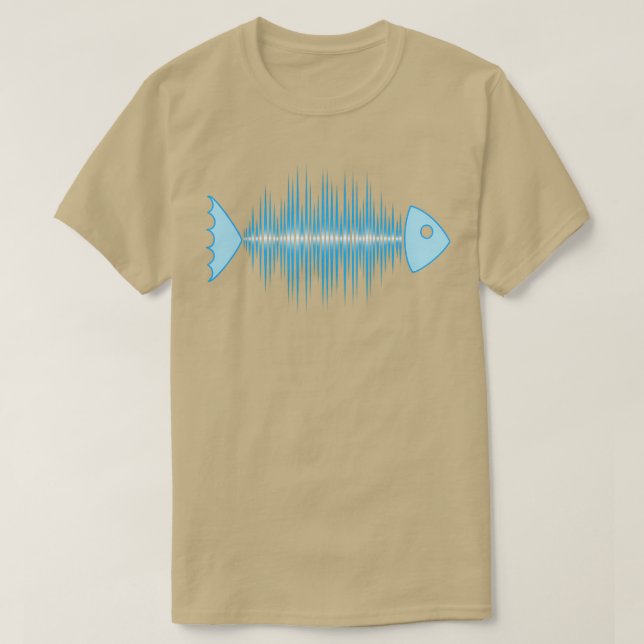 Camiseta Music Fish Pulse Frequency Dance House Techno (Frente do Design)