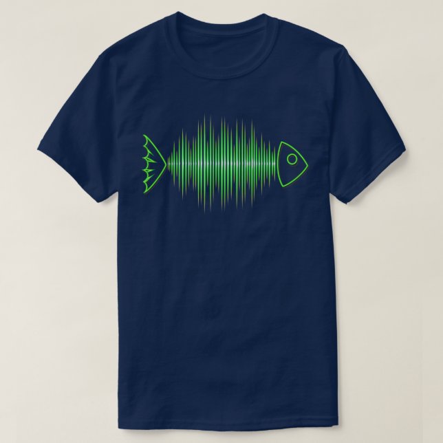 Camiseta Music Fish Pulse Frequency Dance House Techno (Frente do Design)