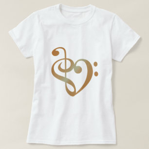 Camiseta Music Heart Copper em Love forma de coração