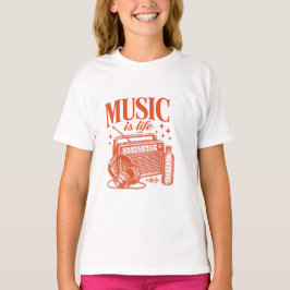 Camiseta Music Is Life Vintage Design