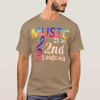Camiseta Music Is My 2nd Language Back To School Second Gra