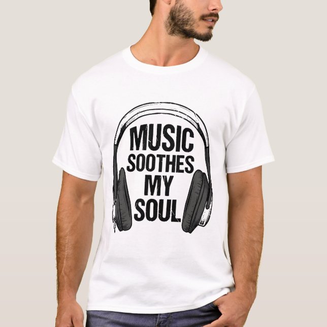 Camiseta Music Is My Soul – Dark Grunge Music Lover Design (Frente)