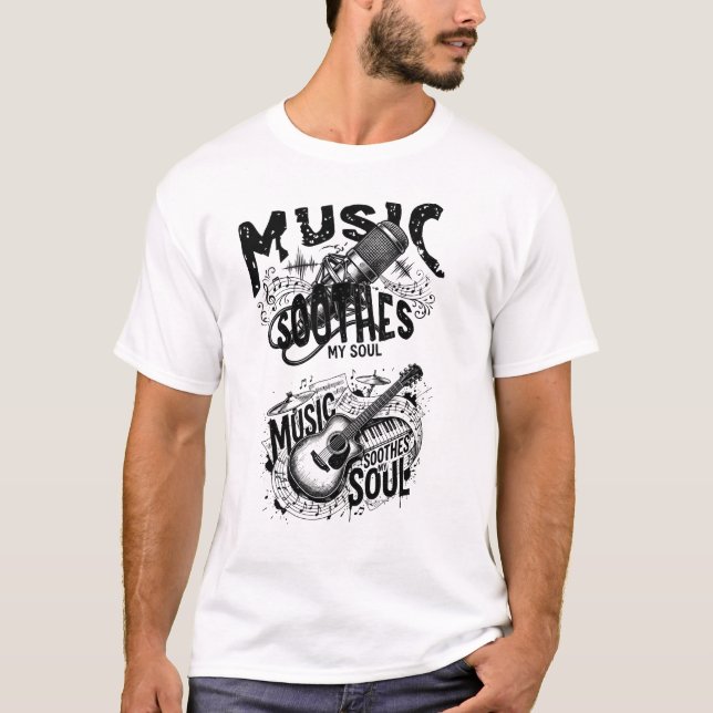 Camiseta Music Is My Soul – Dark Grunge Music Lover Design (Frente)
