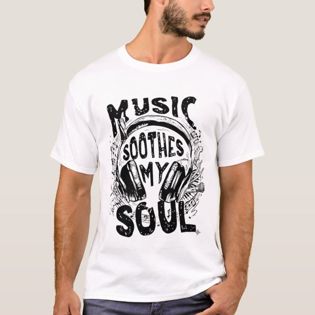 Camiseta Music Is My Soul – Dark Grunge Music Lover Design (Frente)