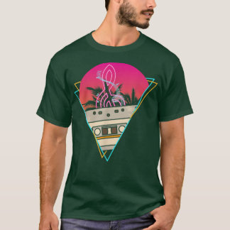 Camiseta Music Lover 80s Art Treble Clef Vaporwave Tropical