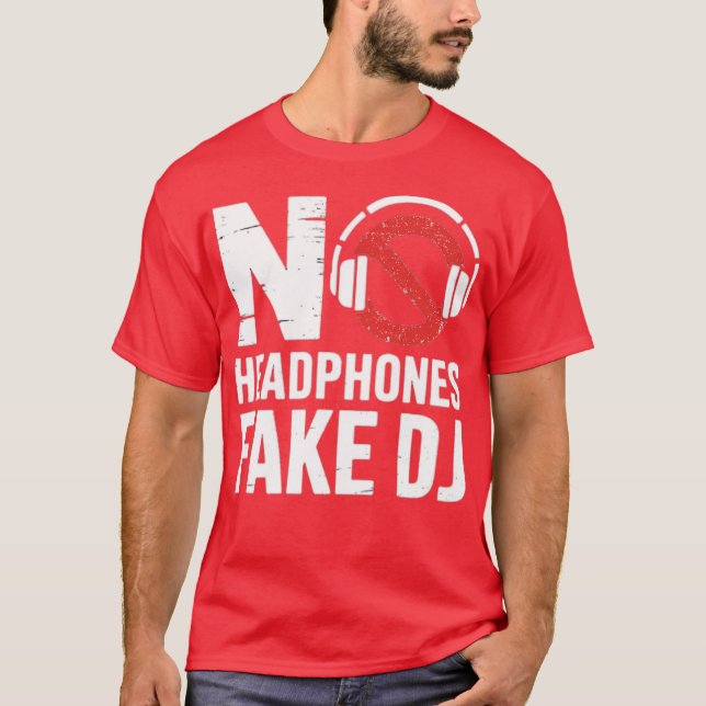 Camiseta Music Lover, Produtor DJ Engraçado Sem Fones de ou (Frente)