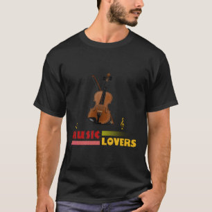 Camiseta Music Lovers Violin Word Art Design