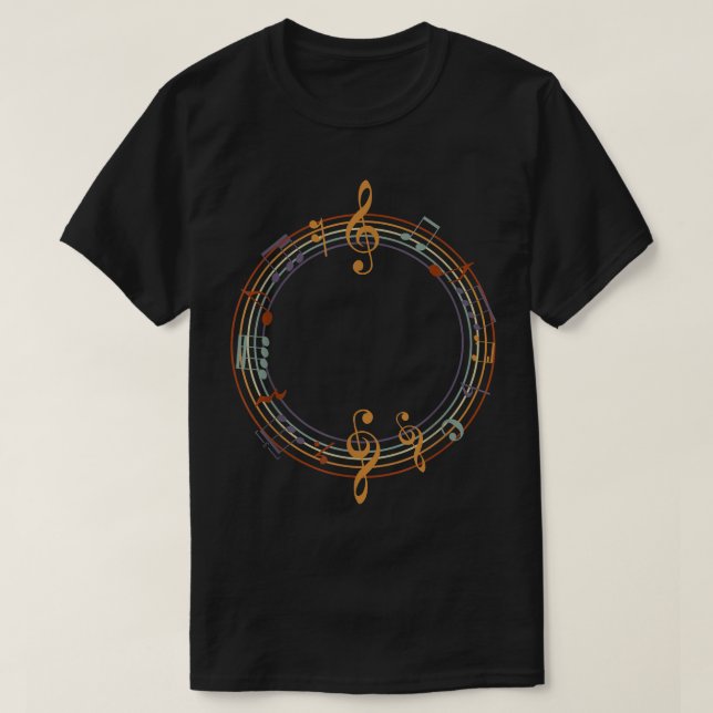 Camiseta Music Notes Heartbeat For Music Lover 1896 (Frente do Design)