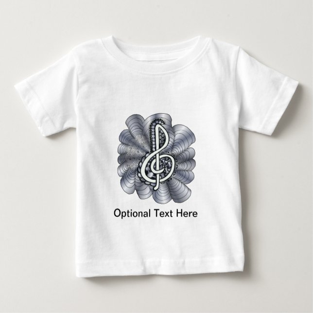 Camiseta Music Treble Clef Silver (Frente)