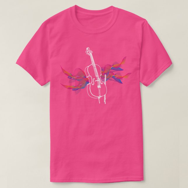Camiseta Music Wave Retro Cello (Frente do Design)