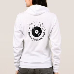 Camiseta Música alimenta minha alma, álbum Hoodie