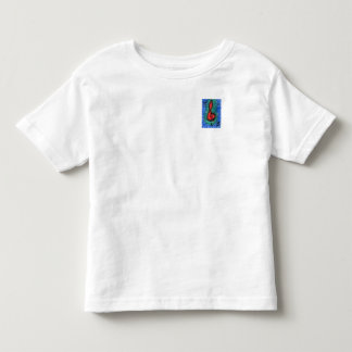 Camiseta Música ama notas musicais azuis e vermelhas tee br