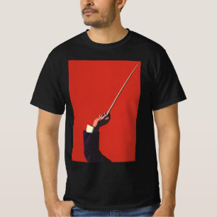 Camiseta Música Antiga, Mão do Maestro Segurando uma Baton