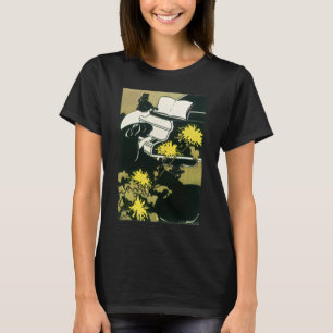 Camiseta Música Antiga, Senhorita Traumerei Tocando Piano, 