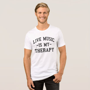 Camiseta Música ao vivo é minha terapia para amantes de mús