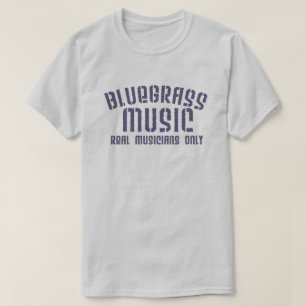 Camiseta Música Bluegrass Músicos reais apenas texto anti
