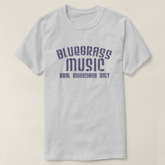 Camiseta Música Bluegrass Músicos reais apenas texto antigo