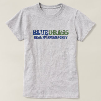 Camiseta Música Bluegrass Músicos reais apenas texto duro