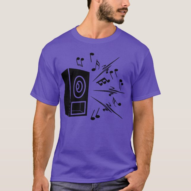 Camiseta Música com música alta mostrando músicas amigas (Frente)