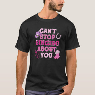 Camiseta Música Country de Cowgirl do Sul Estética Rosa Fof