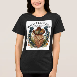 Camiseta Música Country de Flores Silvestres & Cavalos Selv