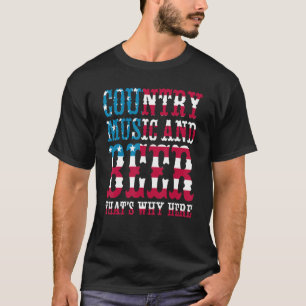 Camiseta Música country e cerveja é por isso que estou aqui