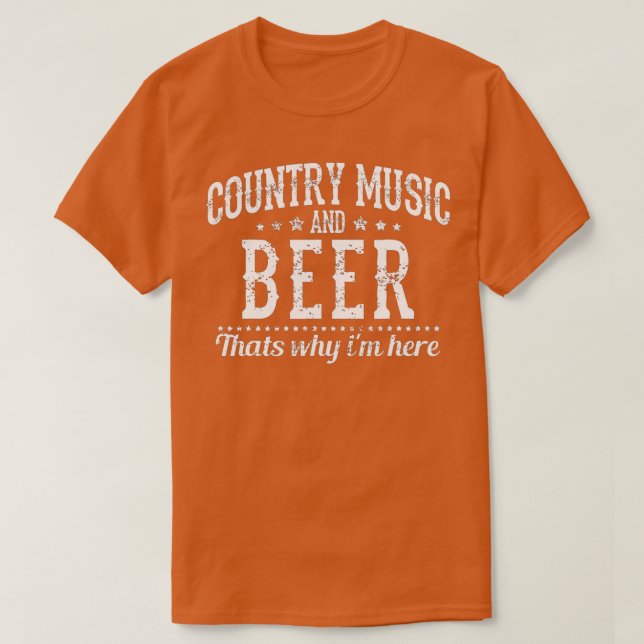 Camiseta Música country e cerveja é por isso que estou aqui (Frente do Design)