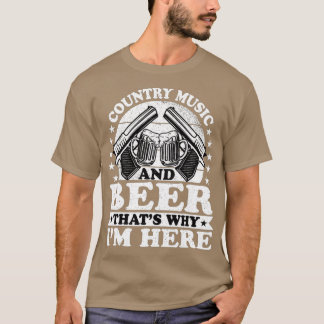 Camiseta Música country e cerveja é por isso que estou aqui