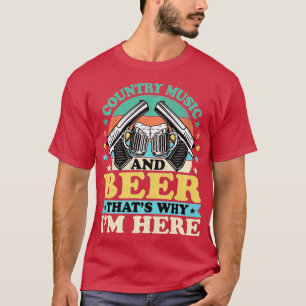 Camiseta Música country e cerveja é por isso que estou aqui