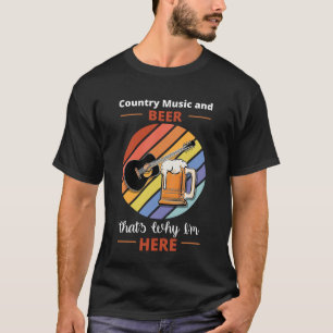 Camiseta Música country e cerveja É por isso que estou aqui