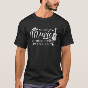 Camiseta Música country é três palavras músico do Souvenir 