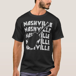 Camiseta Música Country Nashville Tennessee Guitarra Retro