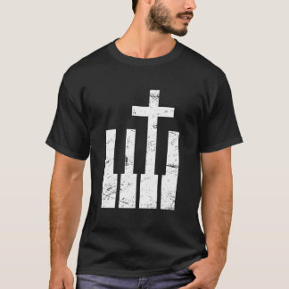 Camiseta Música Cristã Piano Música Cristã Piano Cinza S