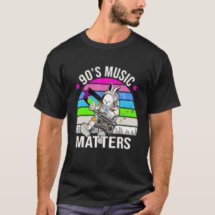 Camiseta Música da década de 90 Astronauta coelho retrô ast