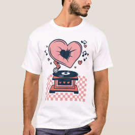 Camiseta Música de Amor, Jogador de Gravação, Valentin