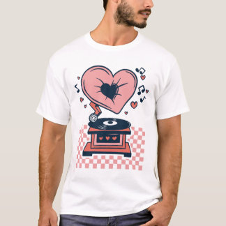 Camiseta Música de Amor, Jogador de Gravação, Valentin