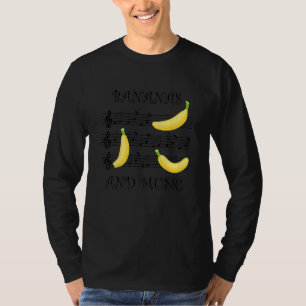 Camiseta Música de Bananas Notas Clave Piano Dito Irônico
