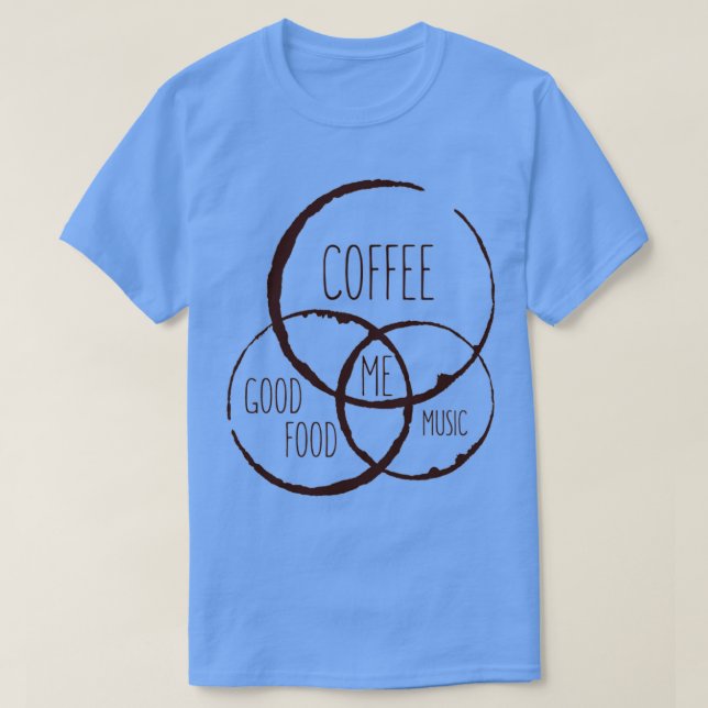 Camiseta Música de comida de café (Frente do Design)