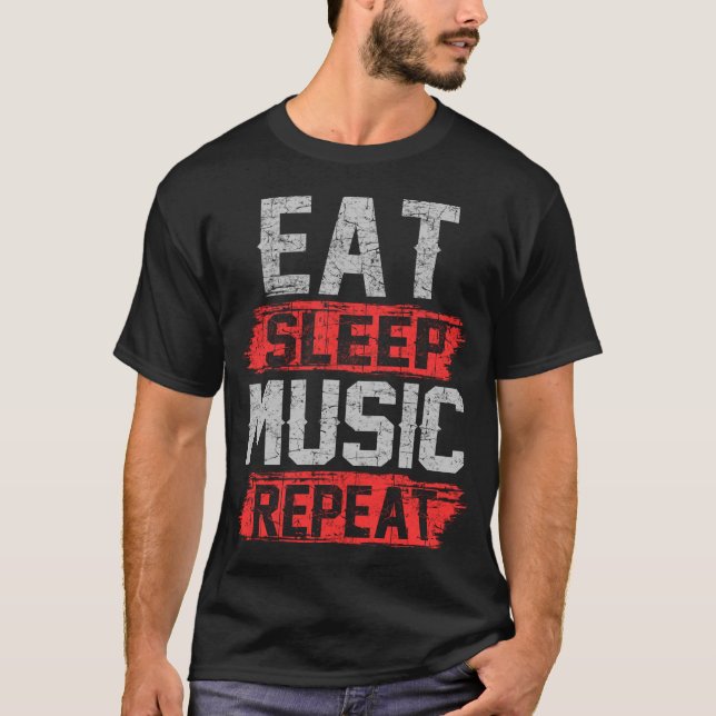 Camiseta música de dormir repetir (Frente)