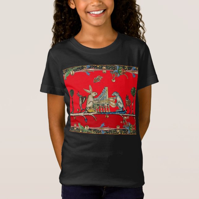 Camiseta MÚSICA DE FAZER BESTIAL MEDIEVAL,Coelho,Vermelho C (Frente)