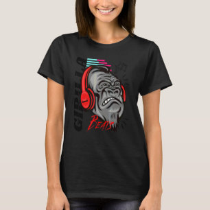 Camiseta Música de Girafa Bravo Desfrutar Batidas Gráfico M