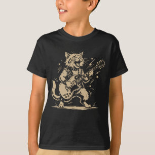 Camiseta Música de Guitarra de Gato Amante Design de Animal