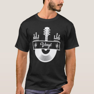 Camiseta Música de Guitarra em Disco de Vinil