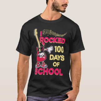 Camiseta Música de Guitarra Eu Detonei 100 Dias de Aula Pro