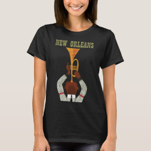 Camiseta Música de Jazz Trompete de Nova Orleans Viagem