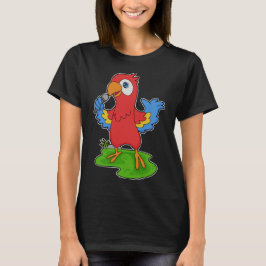 Camiseta Música de Microfone de Cantor de Papagaio