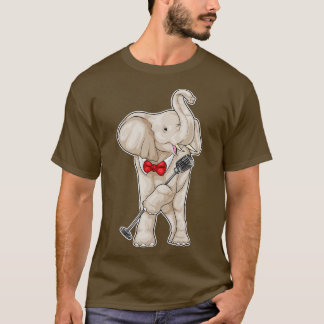 Camiseta Música de microfone de cantor elefante