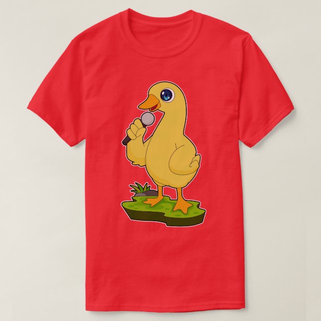 Camiseta Música de microfone do Duck Singer (Frente do Design)